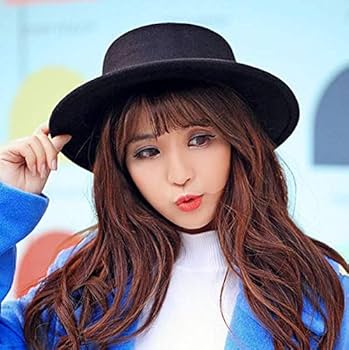Classic Fashion Black Wide Brim Flat Top Fedora Panama Hat